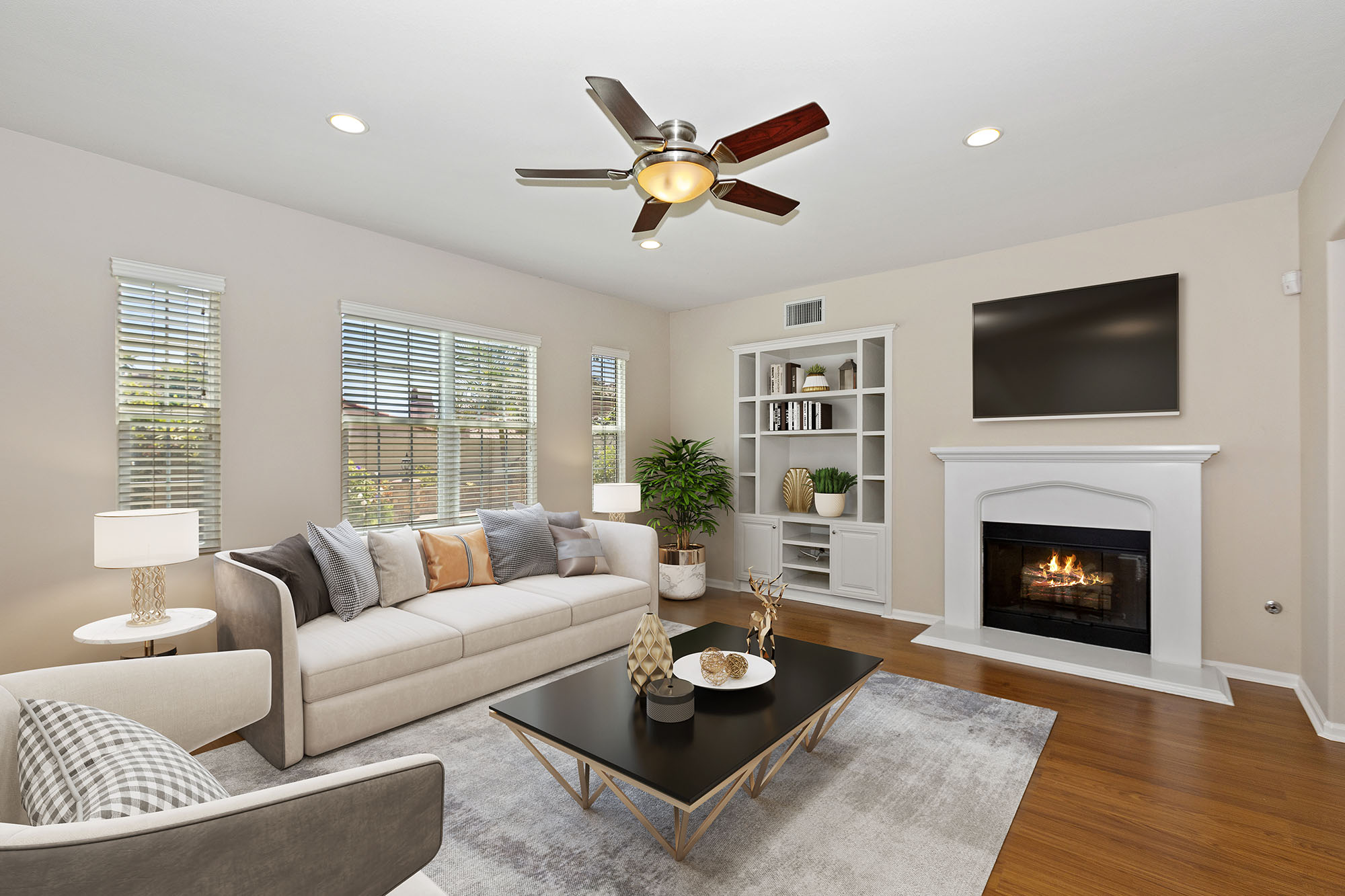 Living Room with Fireplace