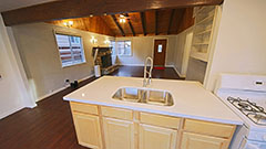 Kitchen Counter Overlooking Living Room