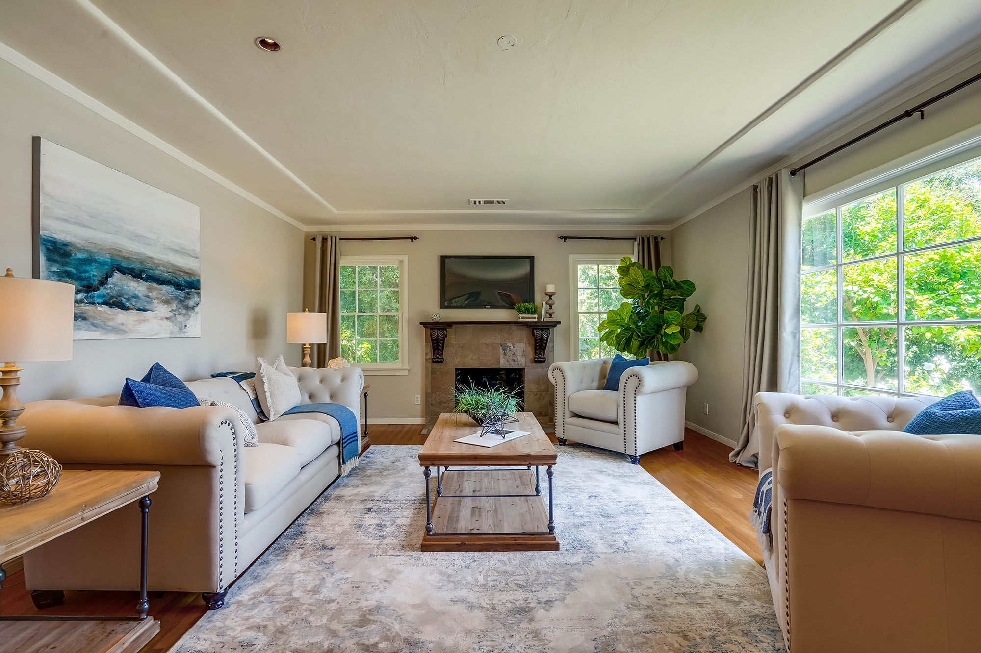 Living Room with Fireplace