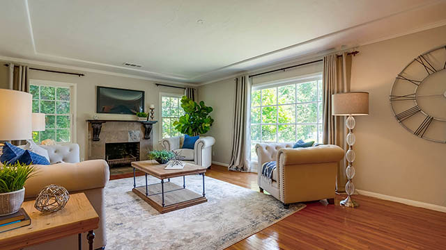 Living Room with Fireplace