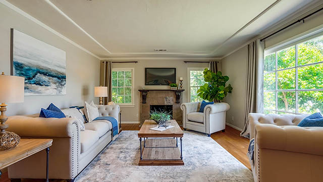 Living Room with Fireplace