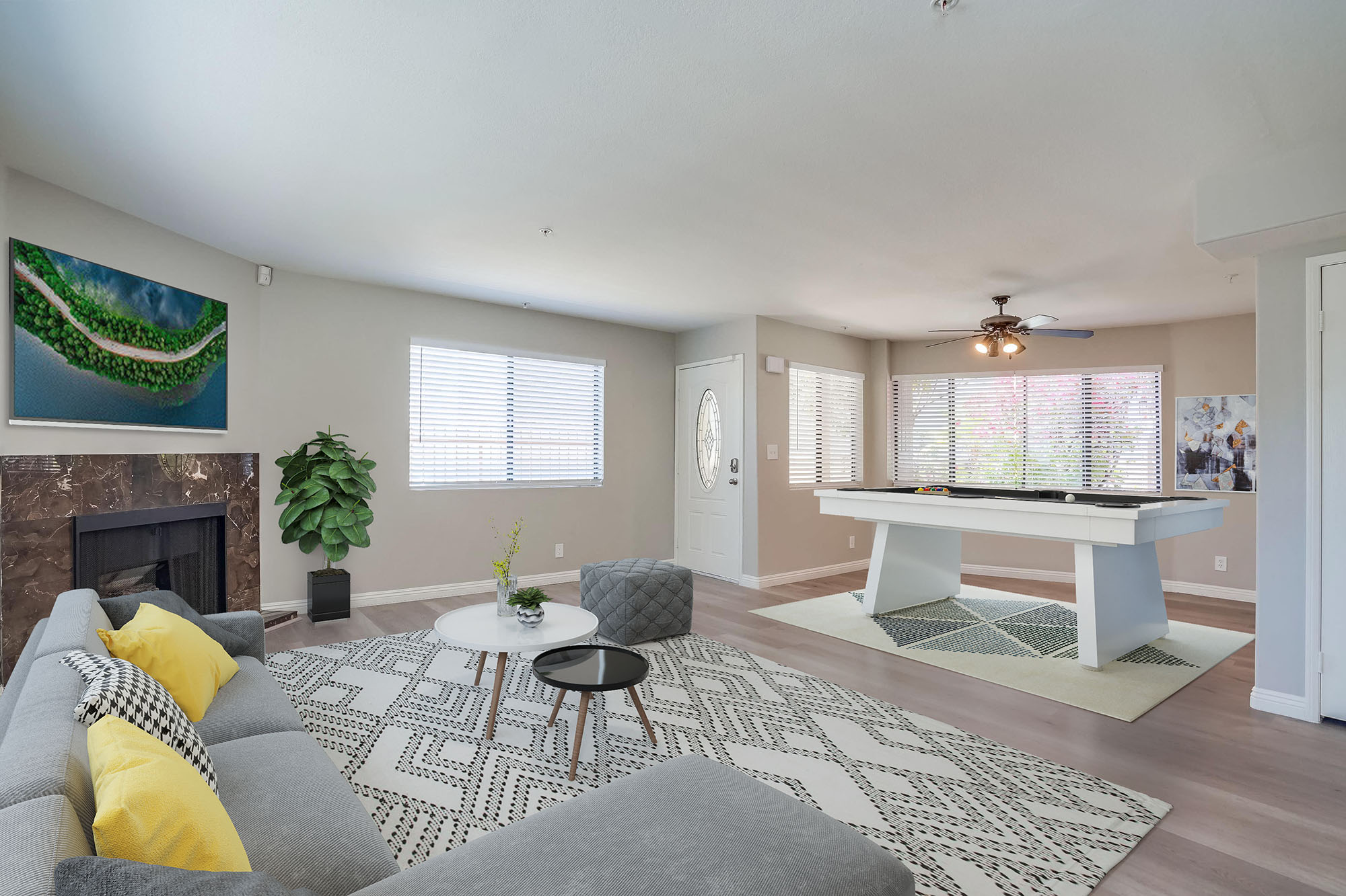 Living Room with Fireplace