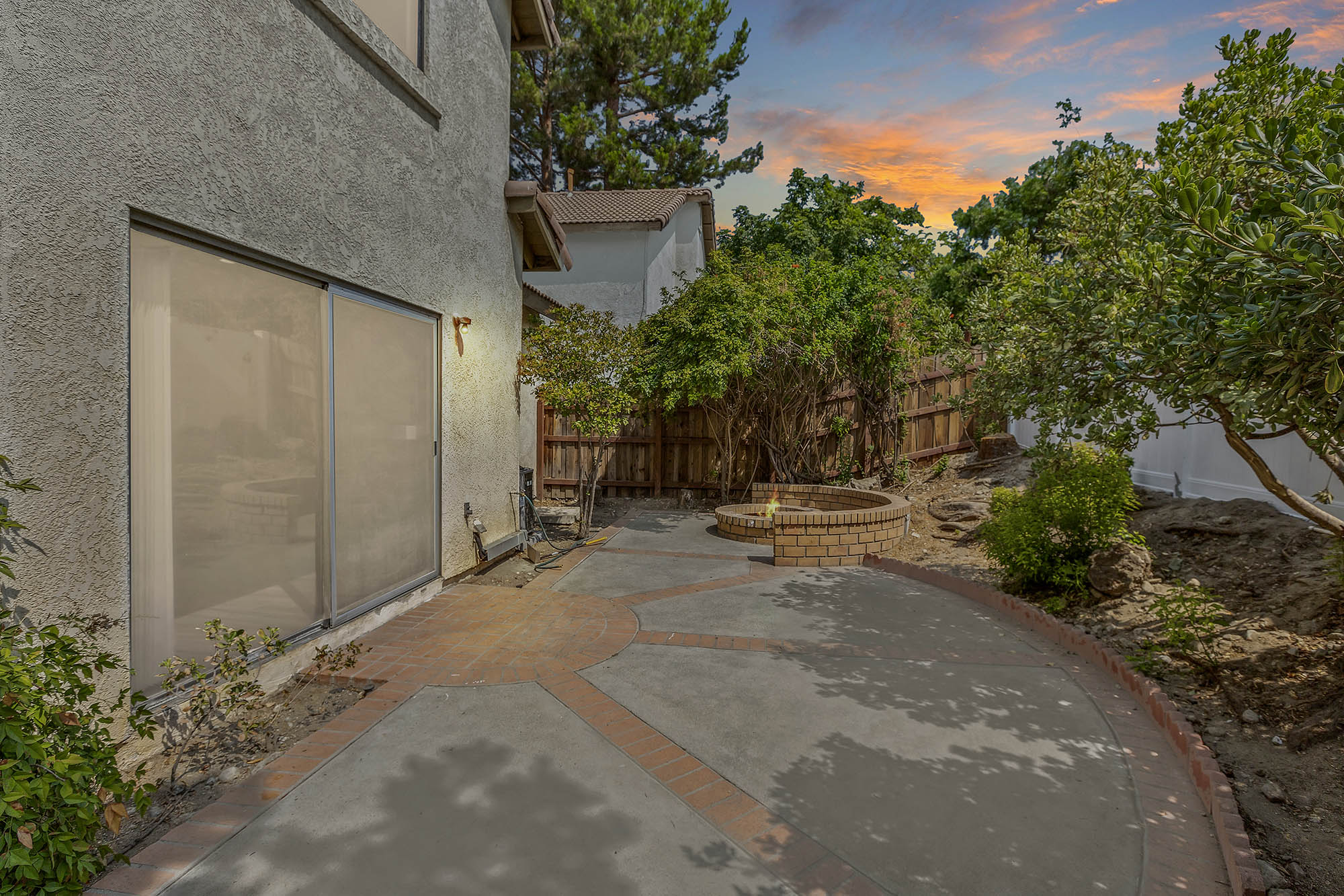 Backyard with Fire Pit